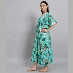 Beautiful Forest Print Cotton Kaftan Dress For Women's - Image 3