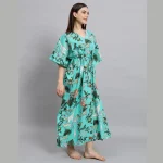 Beautiful Forest Print Cotton Kaftan Dress For Women's - Image 4