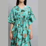 Beautiful Forest Print Cotton Kaftan Dress For Women's - Image 5
