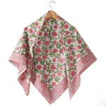 Beautiful Pink Floral Print Cotton Scarf For Women's