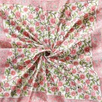 Beautiful Pink Floral Print Cotton Scarf For Women's - Image 3