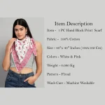 Beautiful Pink Leaf Print Cotton Scarves - Image 8