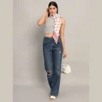 Beautiful Pink Leaf Print Cotton Scarves - Image 4