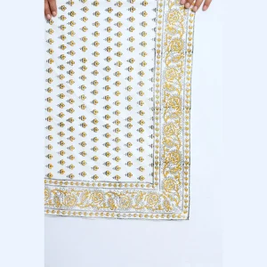 Beautiful Yellow Flora Printed Cotton Scarves - Image 5