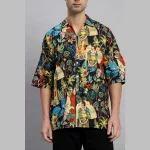 Black Farida Kahlo Printed Oversized Shirts - Image 9