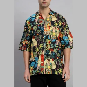 Black Farida Kahlo Printed Oversized Shirts - Image 9