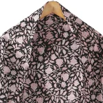 Black Floral Printed Square Scarf For Women Gift - Image 3