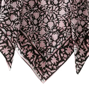 Black Floral Printed Square Scarf For Women Gift - Image 4