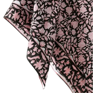 Black Floral Printed Square Scarf For Women Gift - Image 5