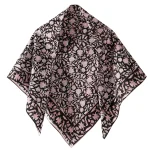 Black Floral Printed Square Scarf For Women Gift - Image 2