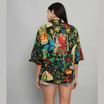 Black Frida Kahlo Printed Cotton Oversized Shirts - Image 10