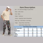 Black Patchwork Baggy Cotton Trousers For Men's - Image 8