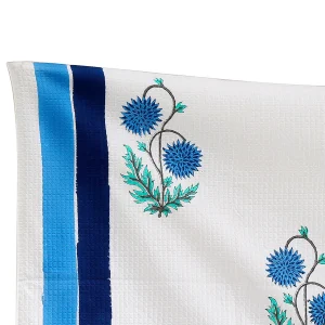 Block Printed Waffle Towels Super Absorbent Bath Towels - Image 5