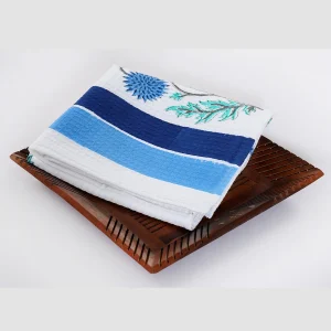 Block Printed Waffle Towels Super Absorbent Bath Towels - Image 3