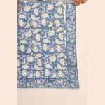 Blue Floral Print Pure Cotton Stole 40" - Image 5