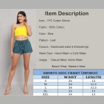 Blue Leaf Print Gym Shorts Pants - Image 8
