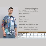 Blue Patchwork Oversized Cotton Shirts - Image 8