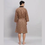 Brown Leopard Print Cotton Men's Bath Robe - Image 6
