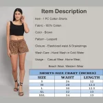Brown Leopard Printed Cotton Shorts Pants - Image 8