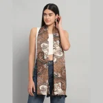 Brown Paisley Printed Women Long Scarves