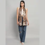 Brown Paisley Printed Women Long Scarves - Image 3