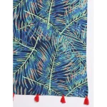 Butterfly Blue Leaf Printed Tassel Stoles - Image 5