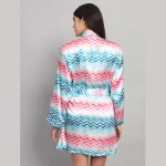 Chevron Printed Nightwear Long Sleeve Bathrobe - Image 7