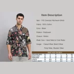 Goa Beach Wear Black Patchwork Oversized Men's Shirt - Image 8