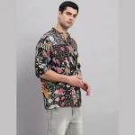 Goa Beach Wear Black Patchwork Oversized Men's Shirt - Image 5