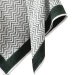Green & White Zigzag Print Cotton Stole For Women & Men - Image 3