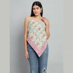Hand Block Floral Printed Cotton Scarf