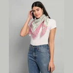 Hand Block Floral Printed Cotton Scarf - Image 2