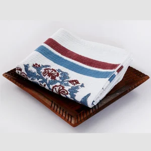 Hand Block Print Cotton Waffle Bath Towels - Image 3