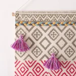 Hand Printed Macrame Woven Wall Hanging Tapestry - Image 2