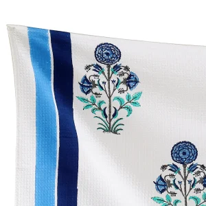 Handicraft Hand Block Printed Cotton Waffle Bath Towels - Image 5