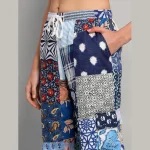 Handmade Blue Patchwork Cotton Trousers/Pants - Image 6