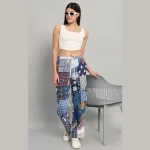 Handmade Blue Patchwork Cotton Trousers/Pants
