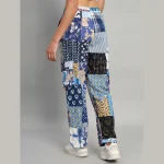 Handmade Blue Patchwork Cotton Trousers/Pants - Image 7