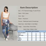Handmade Blue Patchwork Cotton Trousers/Pants - Image 8