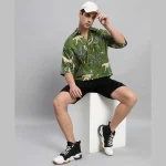Handmade Green Forest Printed Cotton Shirts