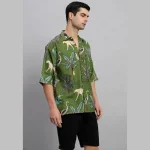 Handmade Green Forest Printed Cotton Shirts - Image 4