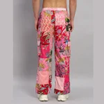 Handmade Pink Patchwork Baggy Pants For Men's - Image 7