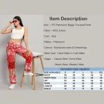 Handmade Red Patchwork Cotton Baggy Trousers - Image 8