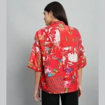 Indian Cotton Red Patchwork Women Shirts - Image 7