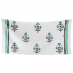 Indian Hand Block Floral Printed Cotton Bath Towel