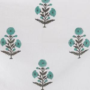 Indian Hand Block Floral Printed Cotton Bath Towel - Image 4