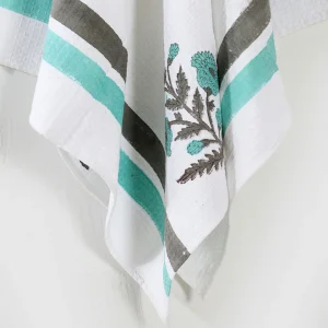Indian Hand Block Floral Printed Cotton Bath Towel - Image 6
