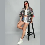 Indian Handmade Black Patchwork Cotton Shirt - Image 3