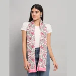 Lightweight And Soft Cotton Scarf Pink Floral Print