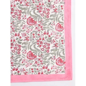 Lightweight And Soft Cotton Scarf Pink Floral Print - Image 5